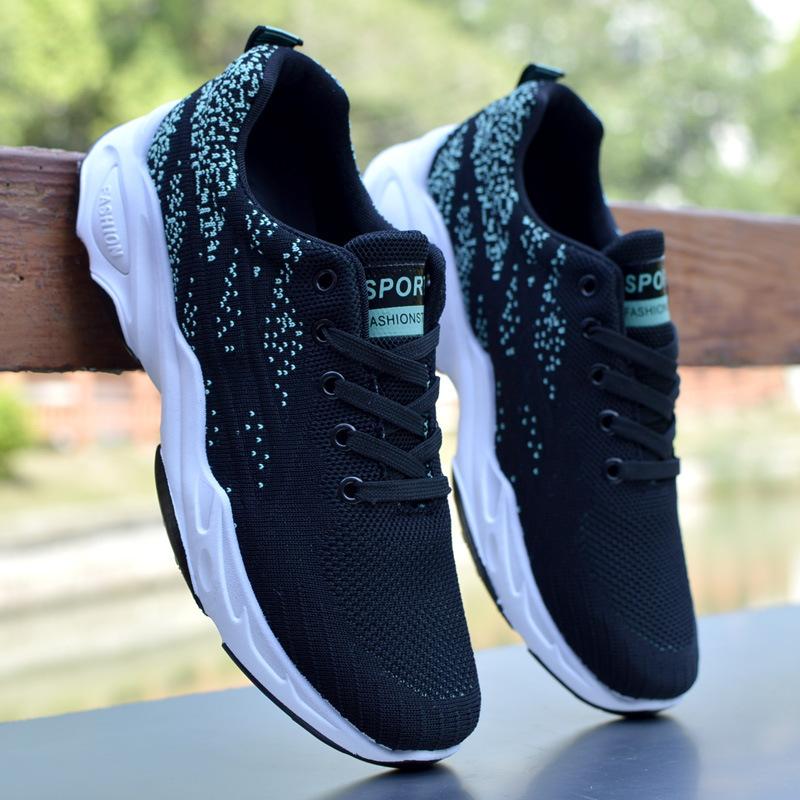 Cotton shoes new cotton thermal insulation fly-woven mesh sneakers student platform running shoes soft-soled mesh shoes