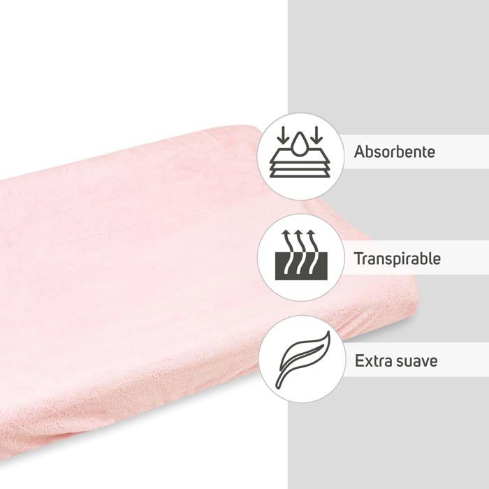 Housse pour matelas et pour table à langer - ti tin - 80 x 50 cm - microfibre éponge 180 gr/m² - rose