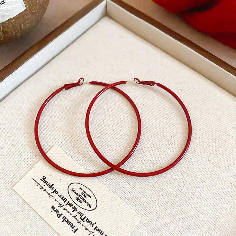 Ancola Silver Needle Red Heart Earrings – Fashionable, Luxurious & Elegant for Autumn/Winter 2025