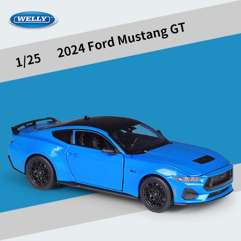 

WELLY 1:24 Ford Mustang GT 2024 Alloy Car Diecasts & Toy Vehicles Car Model Miniature Scale Model Car Toy For Children синий