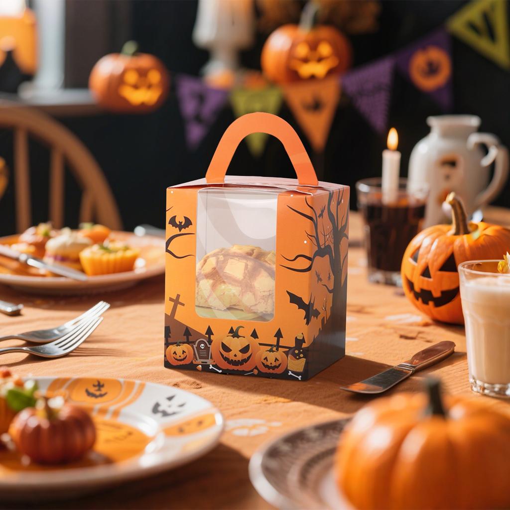 Halloween Persönlichkeits Cupcake-Boxen Halloween-Träger Party-Boxen Zubehör für Cupcake-Geschenke Verpackung Desserttischdekoration