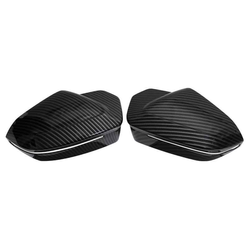 For BMW 5 Series i5 G60 2pcs Side Wing Rearview modified car styling Bright black Carbon Fiber Pattern Mirror Cover caps