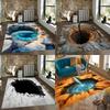 3D Cave Water Pool Abyss Design Rug NonSlip Machine Washable Carpet Fashion Bedroom Living Room Beach Style Floor Mat Home Decor