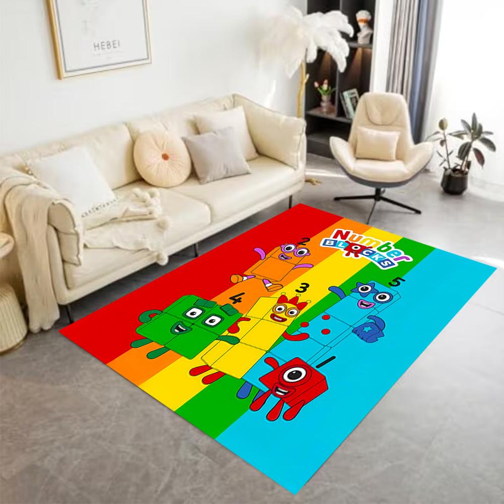 Tappeto Avventura Blocchi Numerici Adatto per Camere dei Bambini Arredare stanza Soggiorni Studio Tappeto Antiscivolo Ufficio Decorazione Casa