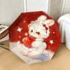Adorable Bunny with Apple Print Umbrella - Auto Open/Closed, Outdoor Protection, Lightweight & Durable Travel Accessory 132