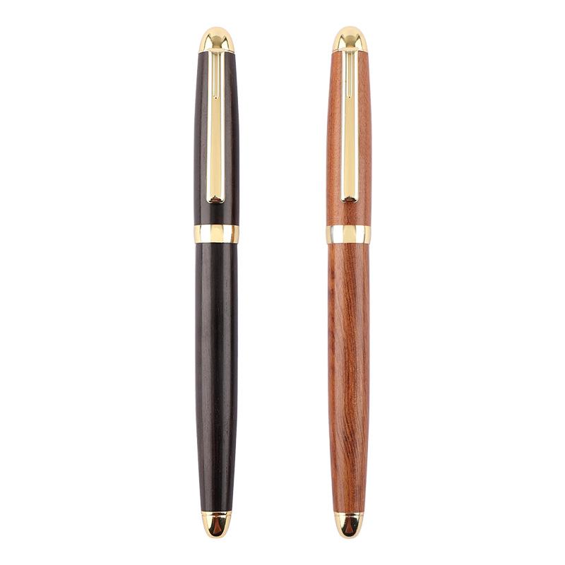 Brass & Sandalwood Signature Ballpoint Pen - Retro Rosewood Rollerball, Custom Engraving Available.