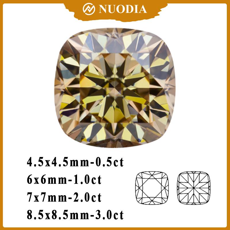 Champagne Moissanite Stone With Round/100 Faces/Pear/Emerald/Radiant/Oval/Princess/Heart/Cushion/Asscher/Marquise