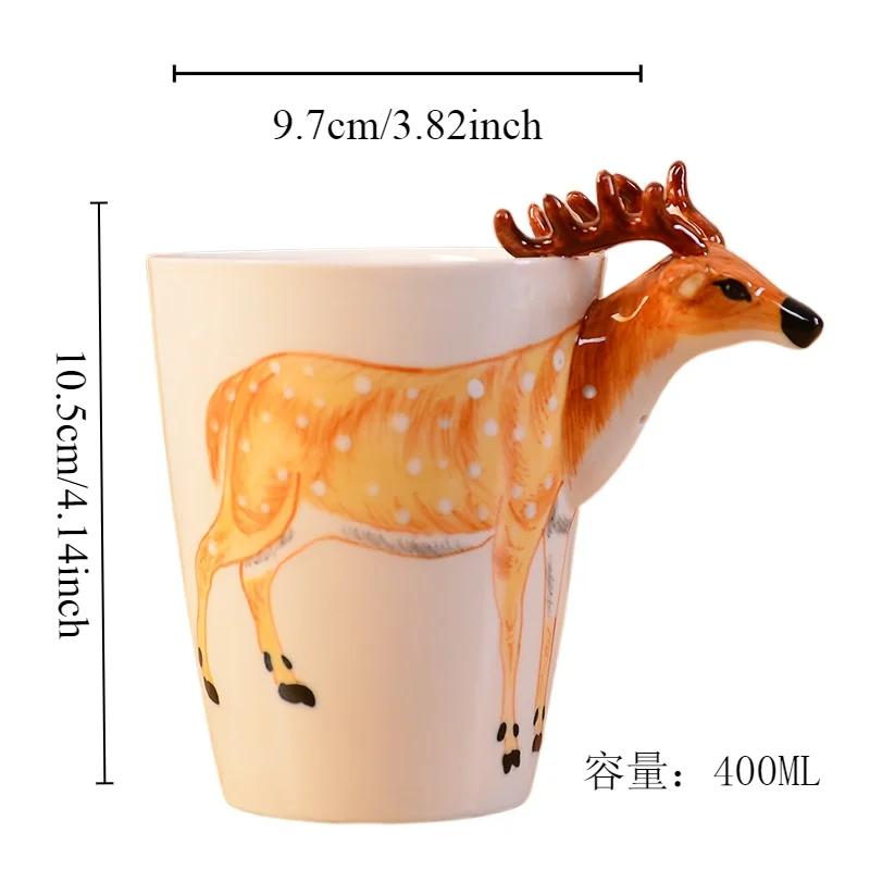 

Кружка в форме мультяшного персонажа, расписанная вручную, 3D керамическая кружка, чашка для молока, чашка для завтрака, чашка для кофе 301-400ml