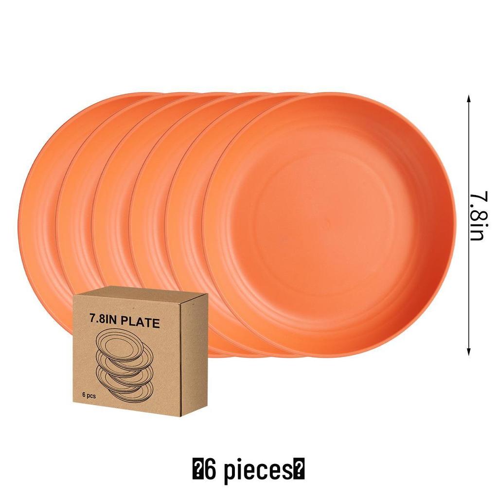 Eco-Friendly Wheat Straw 24-Piece Dinnerware Set: Plates, Bowls, Cups & Cutlery