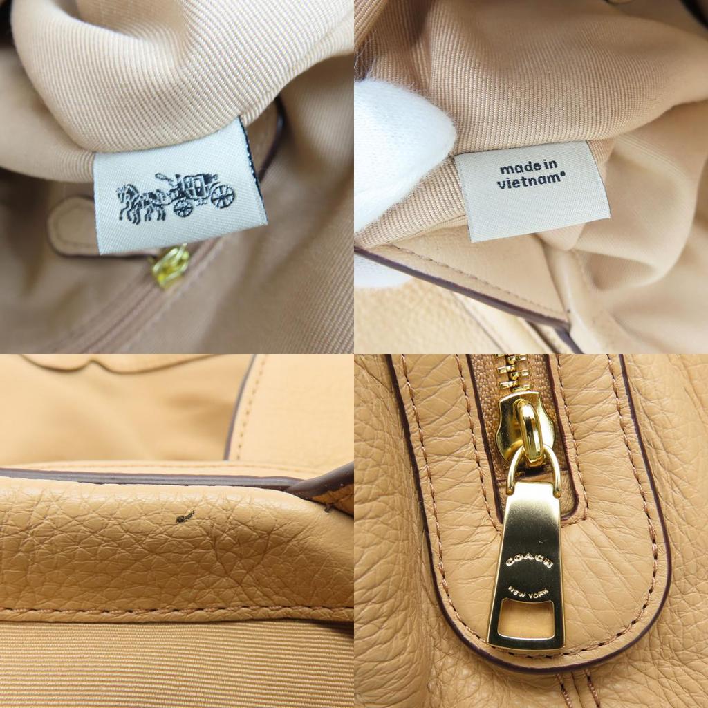 Used COACH Tote Bag F57545 leather pink beige Shoulder