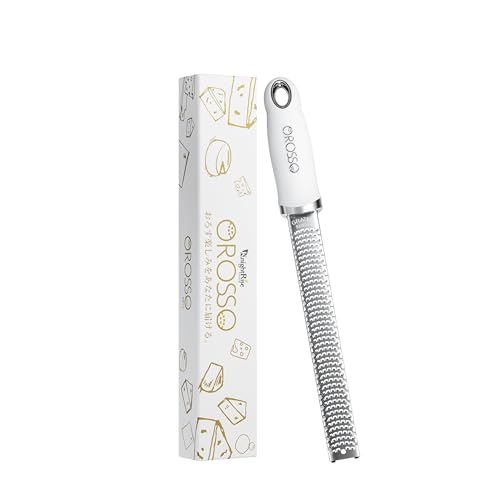 

OROSSO Grater, Cheese Grater, Zester Grater for Grating Parmesan, Ginger, Garlic, and More (White) - Supervised by Professional Chefs