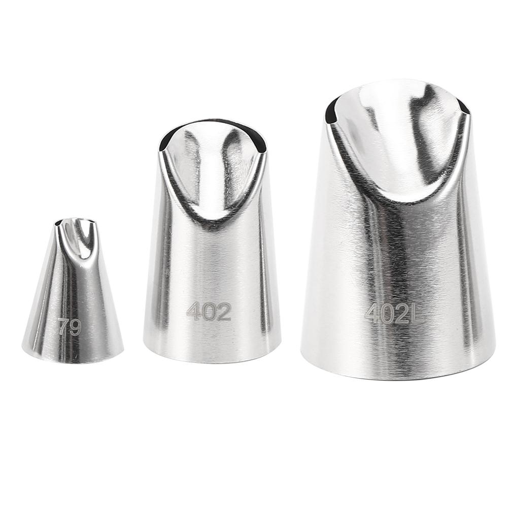 3Pcs Kitchen Stainless Steel Pastry Decorating Nozzles Cookies Biscuits Cake Baking Decoration