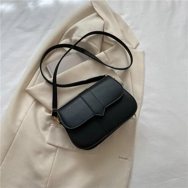 Leather Shoulder Bag for Women  Designer Bags and Purses  Small Messenger Bags  Monochromatic Crossbody Bags  Fashion Trend