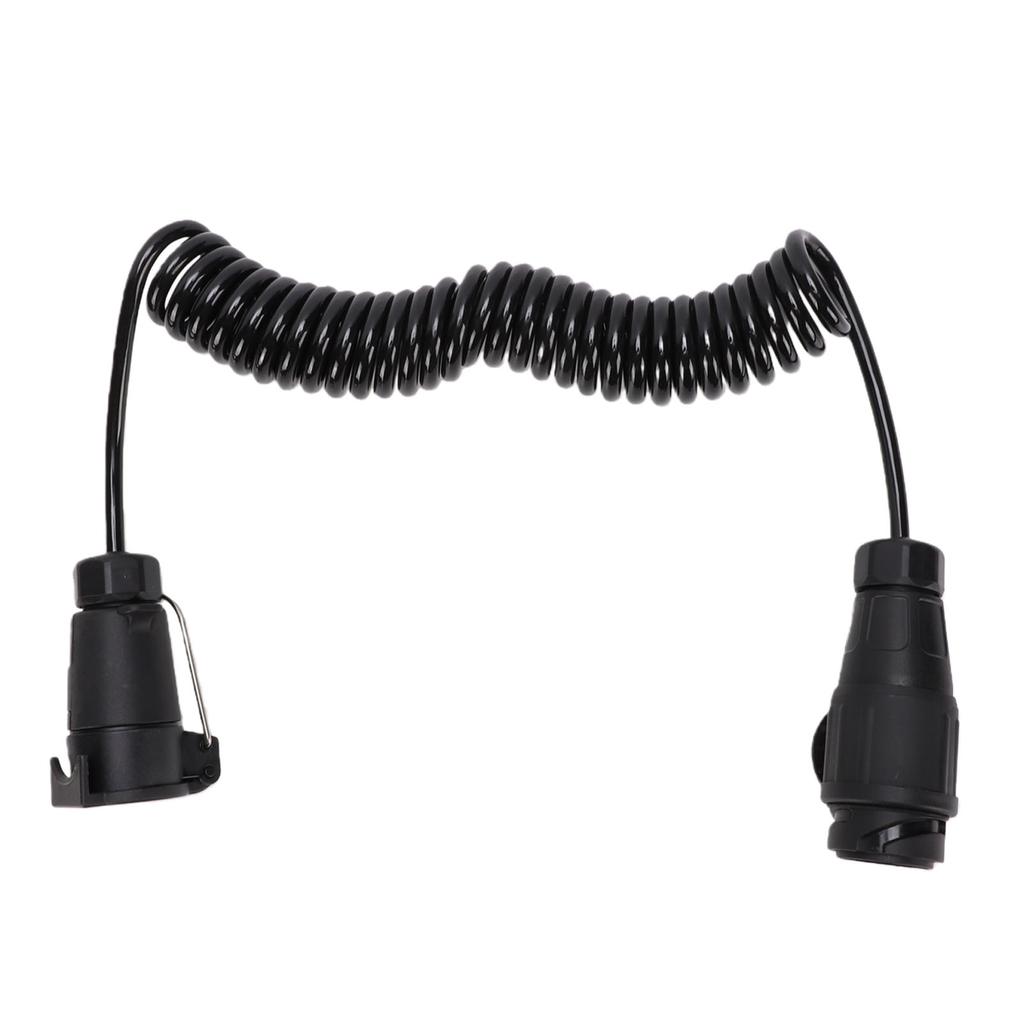 13 Pin Plug to 7 Pin Socket Trailer Power Extension Cable 9.84FT Coiled Trailer Wiring Adapter for RVs Trailers