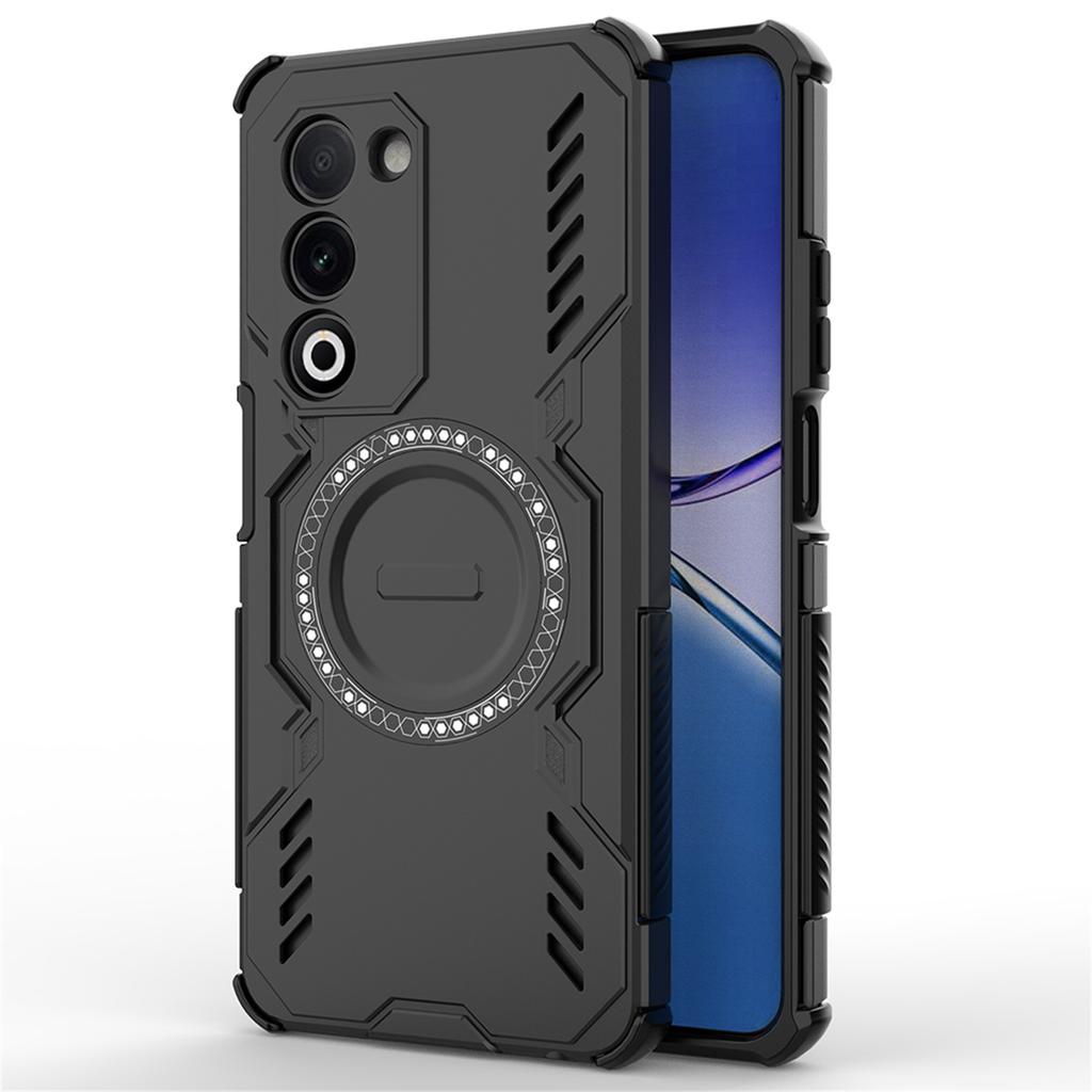 For Oppo A5 5G Magnetic Case Butterfly Armor Hollow Heat Dissipation PC+TPU Phone Cover