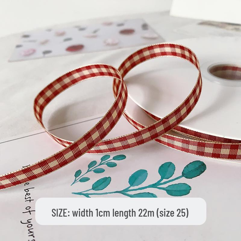 10mm kariertes Satinband für Haaraccessoires, Schleifen, Geschenkboxen & Bastelarbeiten