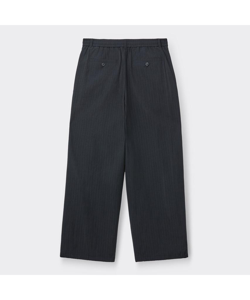 Keoseuuteommellou Navy Loose Fit Tucked Pleats Pants Cwpam26432Nyd