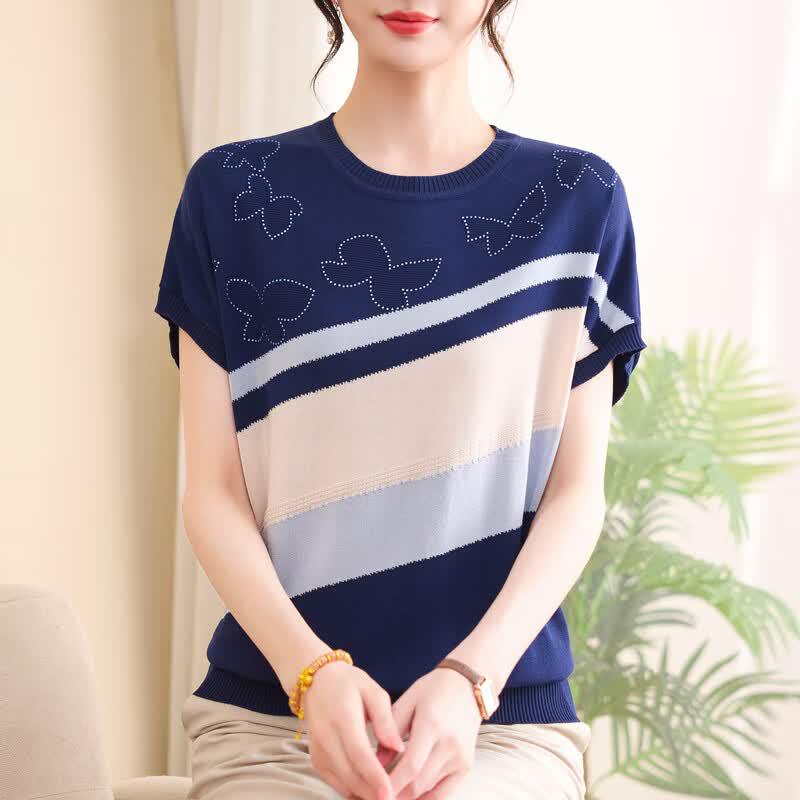Hodo Women's Summer Knit Short-Sleeve T-Shirt