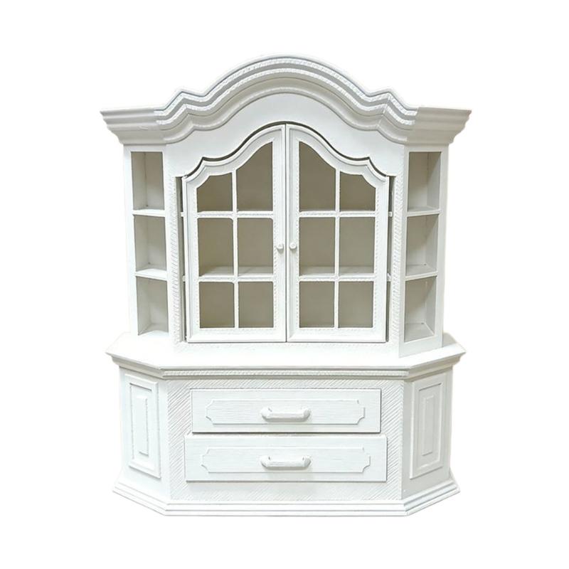 

Solid Plastic Mini Cabinet Bookshelf Model Dollhouses Accessories For Bedroom Kitchen Living Room Tiny House Decoration