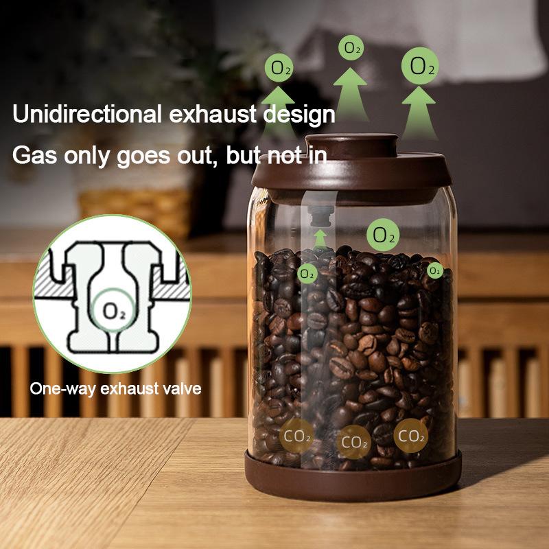 Coffee Beans Vacuum Sealed Tank Household Glass Food Storage Tank Moisture-proof Air Extraction Transparent Storage Tank