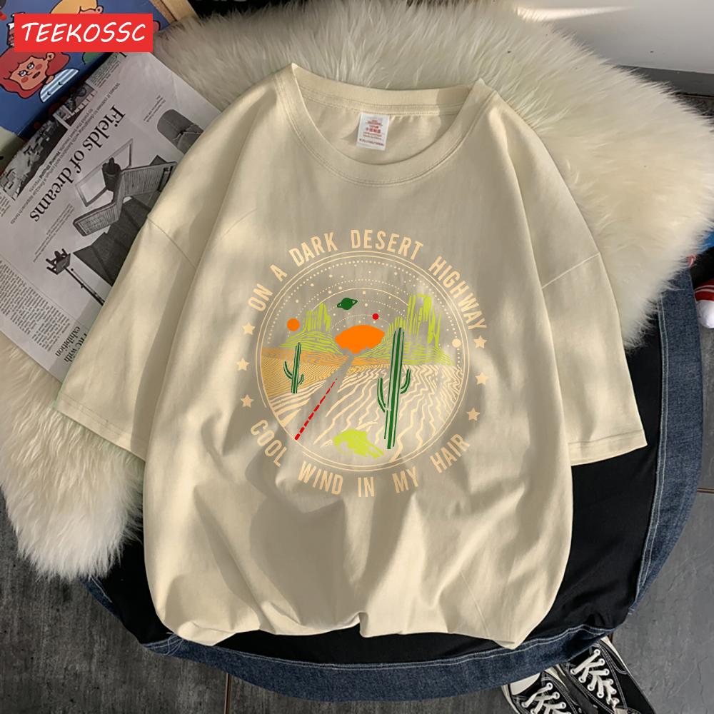 On A Dark Desert High Way Cool Wind In My Hair Mens Tees Lovely S-Xxxl T Shirt Kawaii Casual T Shirts Holiday Street Streetwear