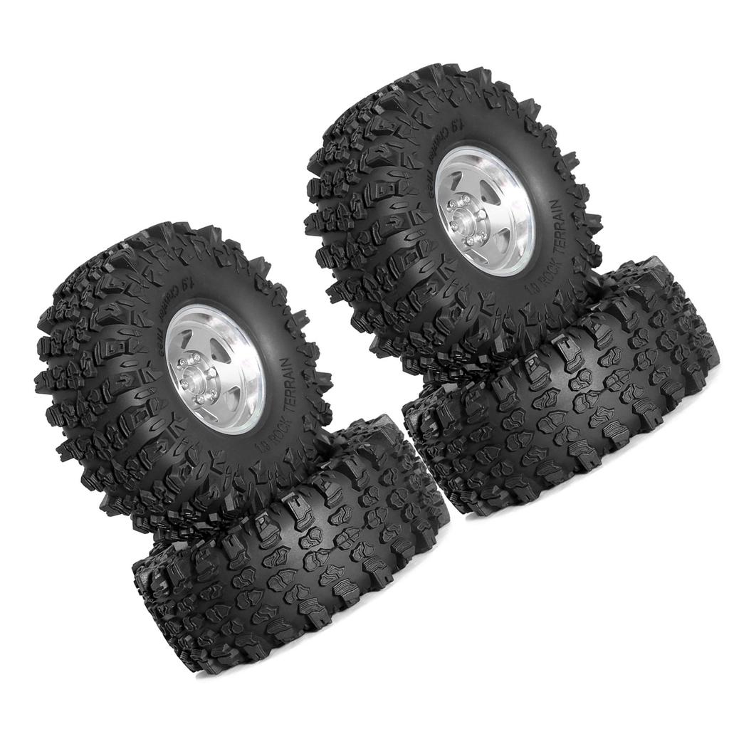 Remote Control Model Rubber Car Supplies Beadlock Wheel Mud Terrain Tires Set Wheel Tires Detachable Fine Car Parts
