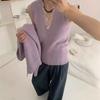 Soft waxy lazy wind knitted cardigan vest two-piece set women's solid color sweater jacket autumn and winter new set women