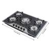 5-Burner Gas Stove, 30" x 20" Gas Cooktop W|Coated Glass, Electronic Pulse Ignition Countertop Stove for Home Restaurant Kitchen