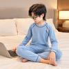 Boys long johns pajamas set autumn and winter middle and older children's winter thermal underwear German velvet