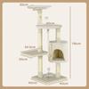 Cat Scratching Post with Box, Ball, Rope for Play and Relaxation, 40x40x116 cm, Beige