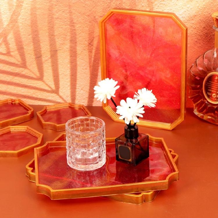Silicone Mirror Tray Mold Used To Make Resin Crafts for Diy Home Decoration