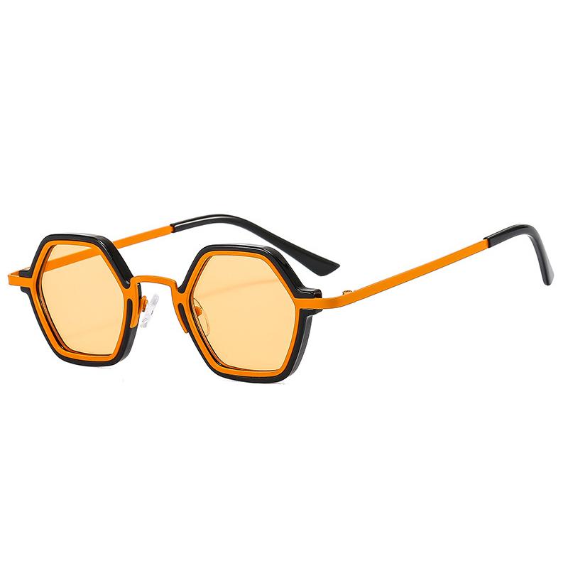 SHAUNA Retro Punk Men Polygon Square Sunglasses Fashion Clear Ocean Gradient Lens Eyewear Women Trending Sun Glasses UV400