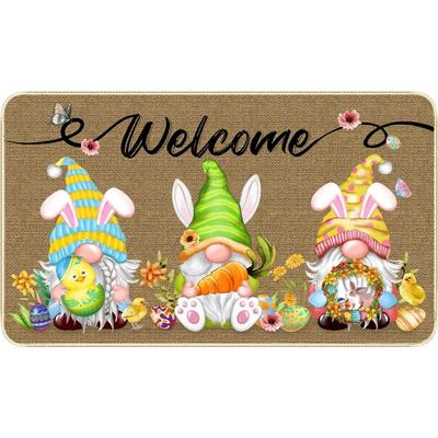 1PC Nouveau Tapis de Porte de Pâques Tapis d'Entrée de Pâques Tapis de Sol Ménager Tapis