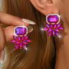 TEMU Unique Rhinestone Dangle Earrings - Large, Fashionable, Versatile, and Perfect for Banquets and Evening Gowns.