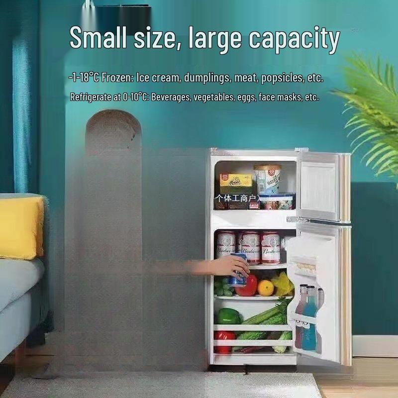 Leide Energy-Saving Double Door Air-Cooled Frost-Free Refrigerator for Dorms and Students - Silent Version