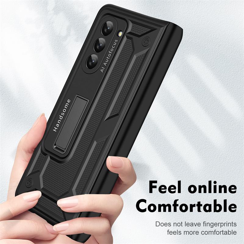 Für Samsung Galaxy Z Fold 5 4 3 2 5G Rüstungs-Scharnier Versteckte Halterung PC-Handyhülle Displayschutzfolie Stoßfester Schutz Case