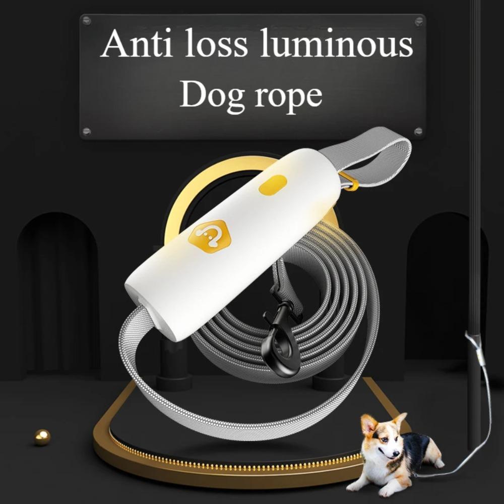 Anti Lost Dog Leash Nylon Reflective Small Medium Puppy Walking Lead Outdoor Pet Supplies белый