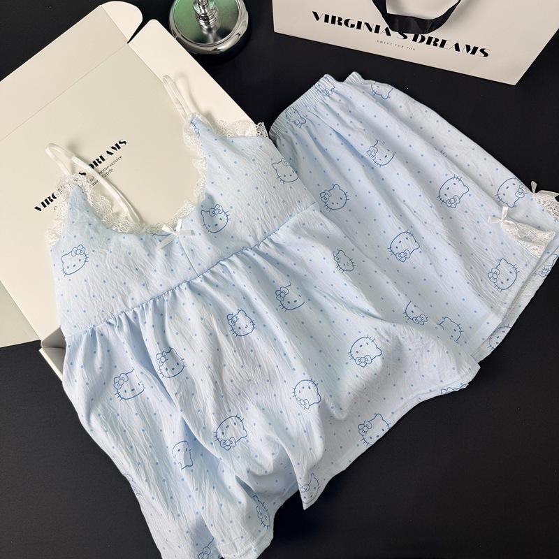

Pajamas with chest pads, women s summer clouds, cotton feeling, advanced feeling, can be worn outside, cartoon suspenders, shorts, loungewear set 2 code [m-l]