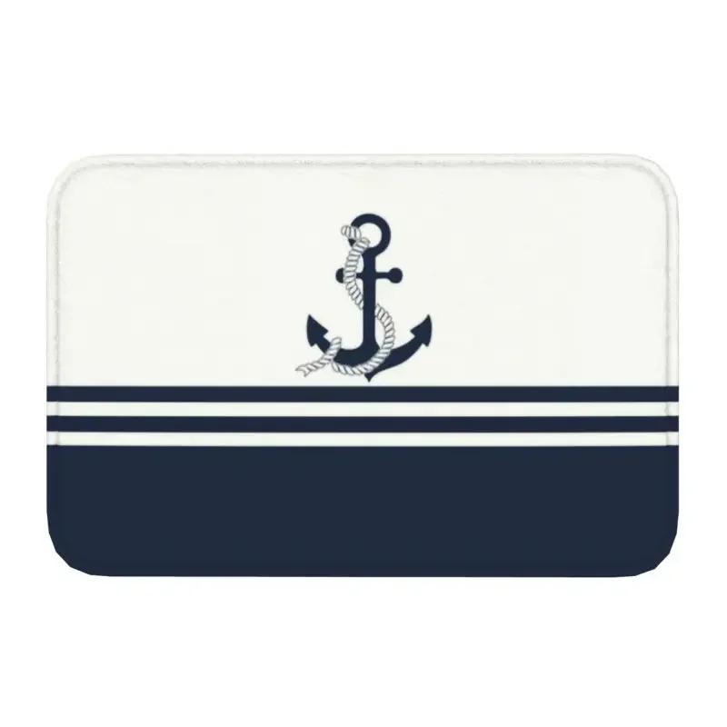 Welcome Aboard Nautical Boat Front Door Mat Anti-Slip Outdoor Absorbent Doormat Living Room Entrance Rug Carpet