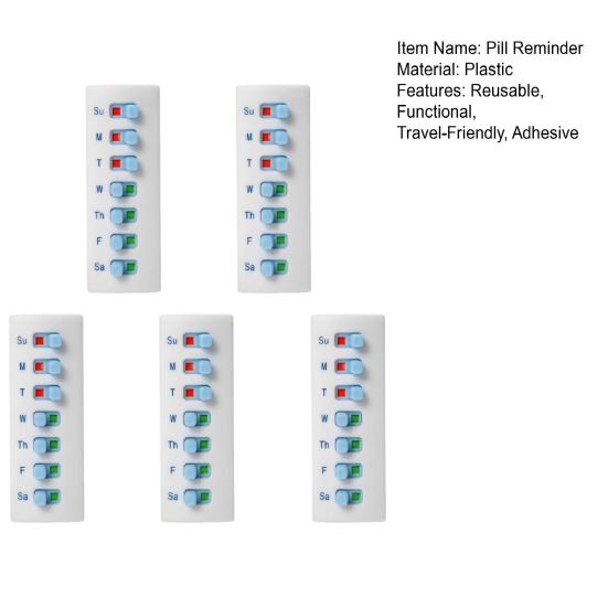 Pill Reminder And Tracker Tool Reusable Peel And Stick Medication Pet Med Reminder Sunday to Saturday Tracker Attach to Your Bottle for Travel