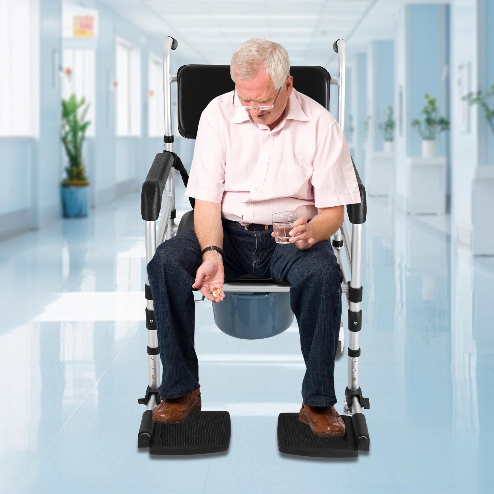 

Душевой стул на колесиках с регулируемой высотой, портативная скамейка для ванной комнаты для пожилых людей и взрослых, максимальная нагрузка 350 фунтов, средства для мобильности