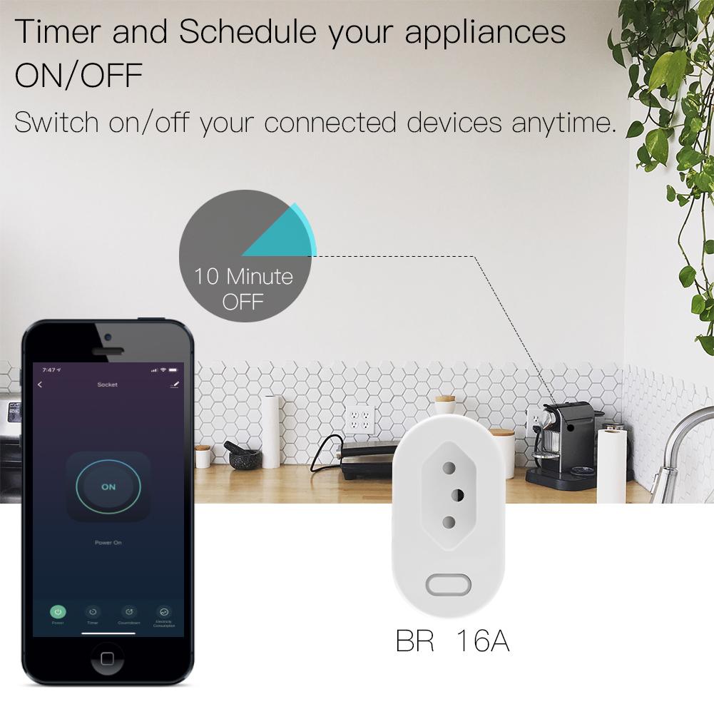 Germa Brazil 16a Tuya Wifi Smart Plug With Power Monitor Tuya Smart Life App Wifi Smart Socket Works For Google Home And Alexa