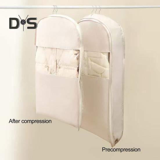 3Pcs Hanging Garment Bags with Self Compression Zipper Large Capacity Space Saving Hanging Bags Clothes Dust Covers