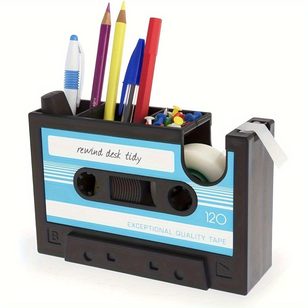 

Cassette Tape Dispenser Pen Holder Vase Pencil Pot Stationery Desk Tidy Container Office Stationery Supplier Gift 1PC синій