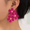 Retro Cute Floral Camellia Stud Earrings: Upscale Pastoral Style for Women
