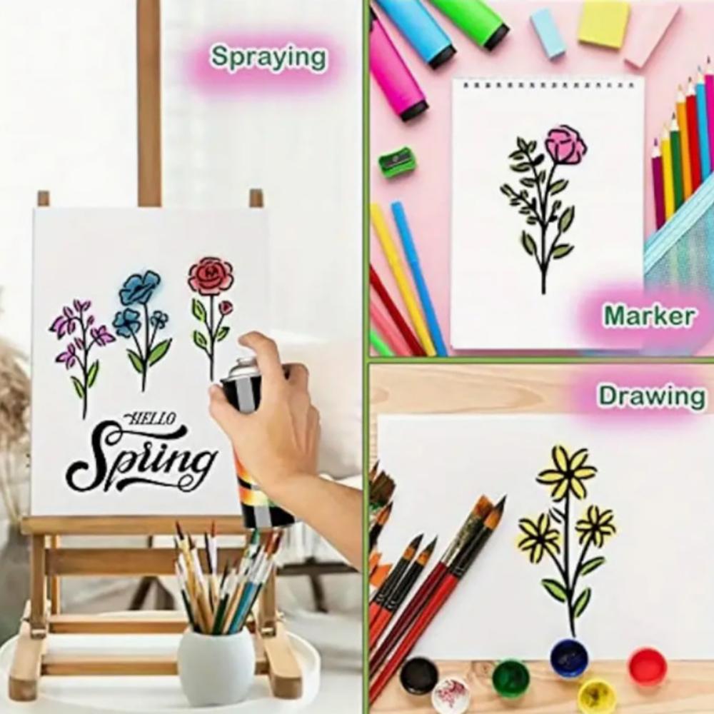 50 DIY painting hollow templates, flower series, wall painting, spray painting, decoration hollow templates