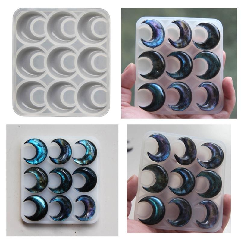 Silikonová forma Měsíc a srpek Přívěsek Forma Unikátní Křišťálová Pryskyřice Výroba Šperků Formy pro Nadšence
