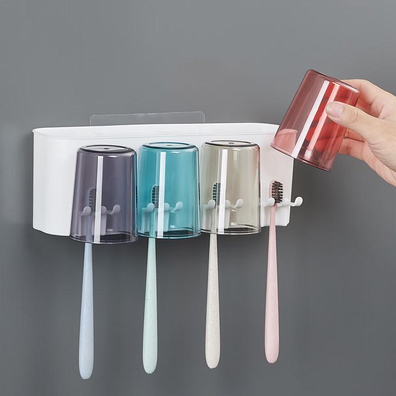 LIEI No-Drill Wall-Mounted Toothbrush Holder
