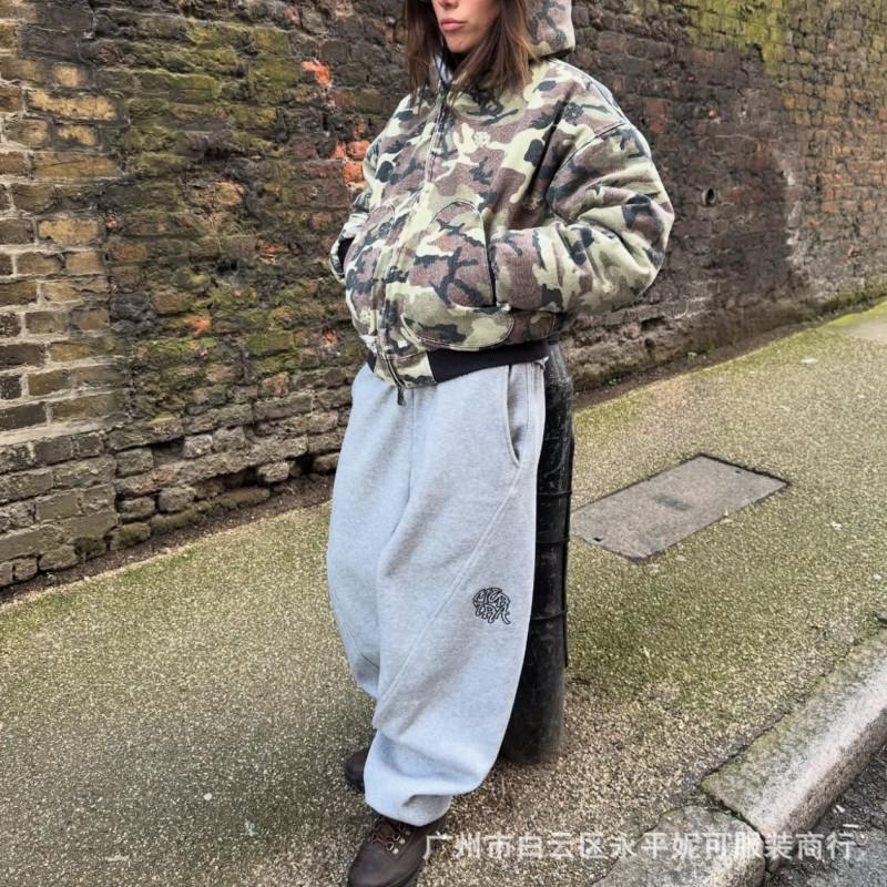 Mertra Track Baggy Sweatpants Hip Hop Loose Fit Fleece Lined Long Pants Teens