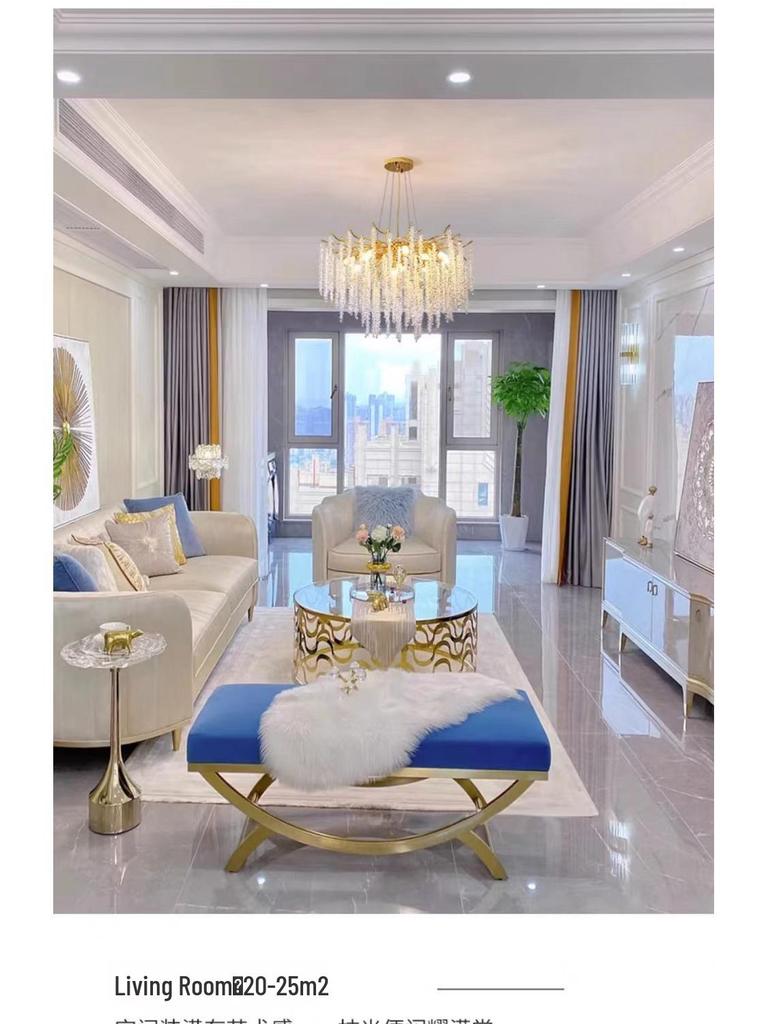 French Modern Crystal Branch Chandelier - Luxury Living Room Light